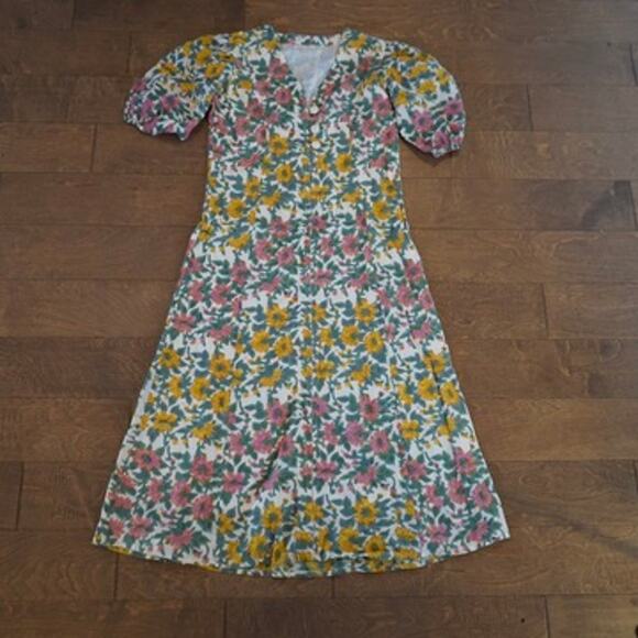 Anna Cate Dresses & Skirts - Anna Cate Short Sleeve V Neck Pullover Floral Dress Multicolor Womens Size Small